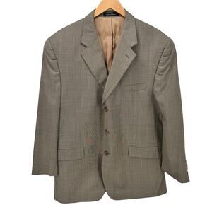 Lauren Ralph Lauren Blazer Mens 46 R Tan Wool Cashmere Suit Jacket Vintage